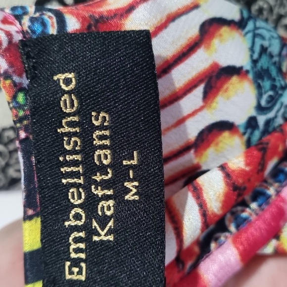 Embellished Kaftans, pink/yellow/green/animal print playsuit, boho size M/L - Picture 10 of 12